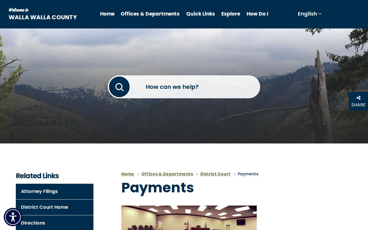 Walla Walla County District Court traffic ticket payment instructions